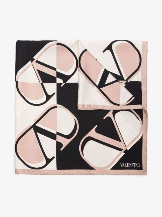Pink Vlogo Signature Silk Scarf