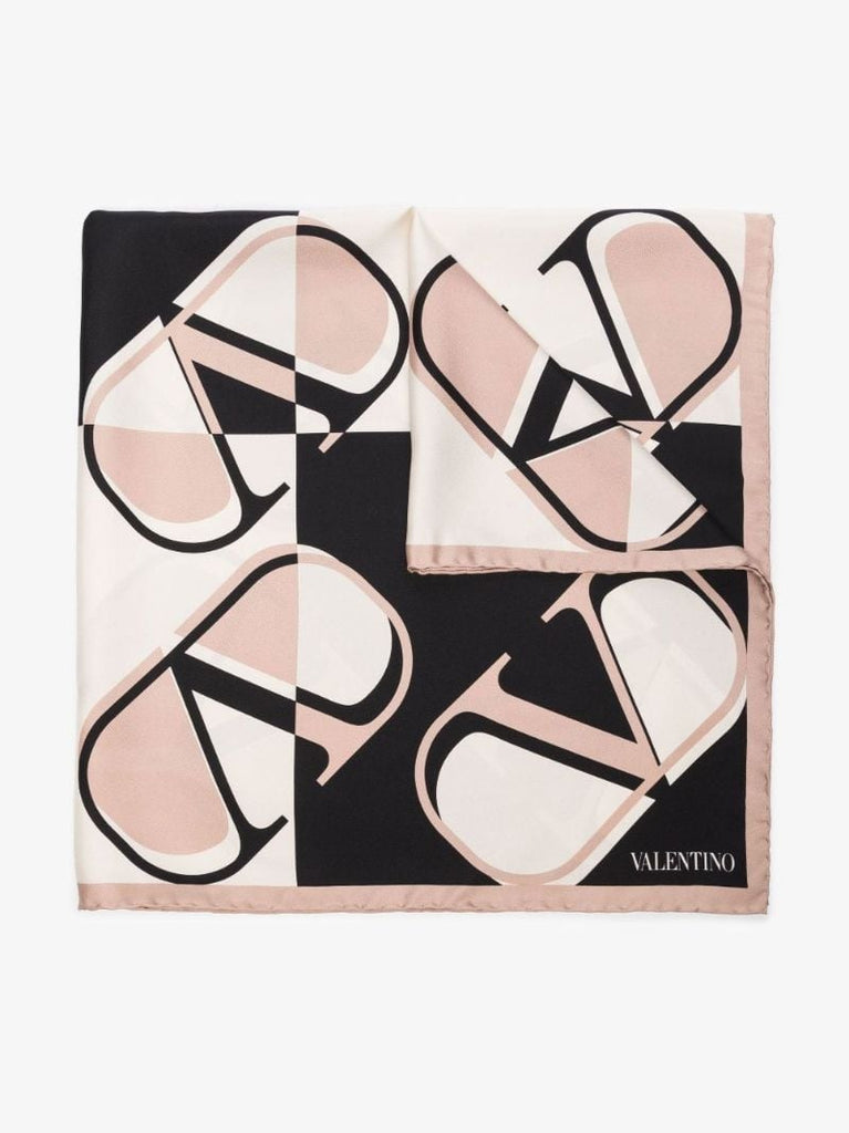 Pink Vlogo Signature Silk Scarf