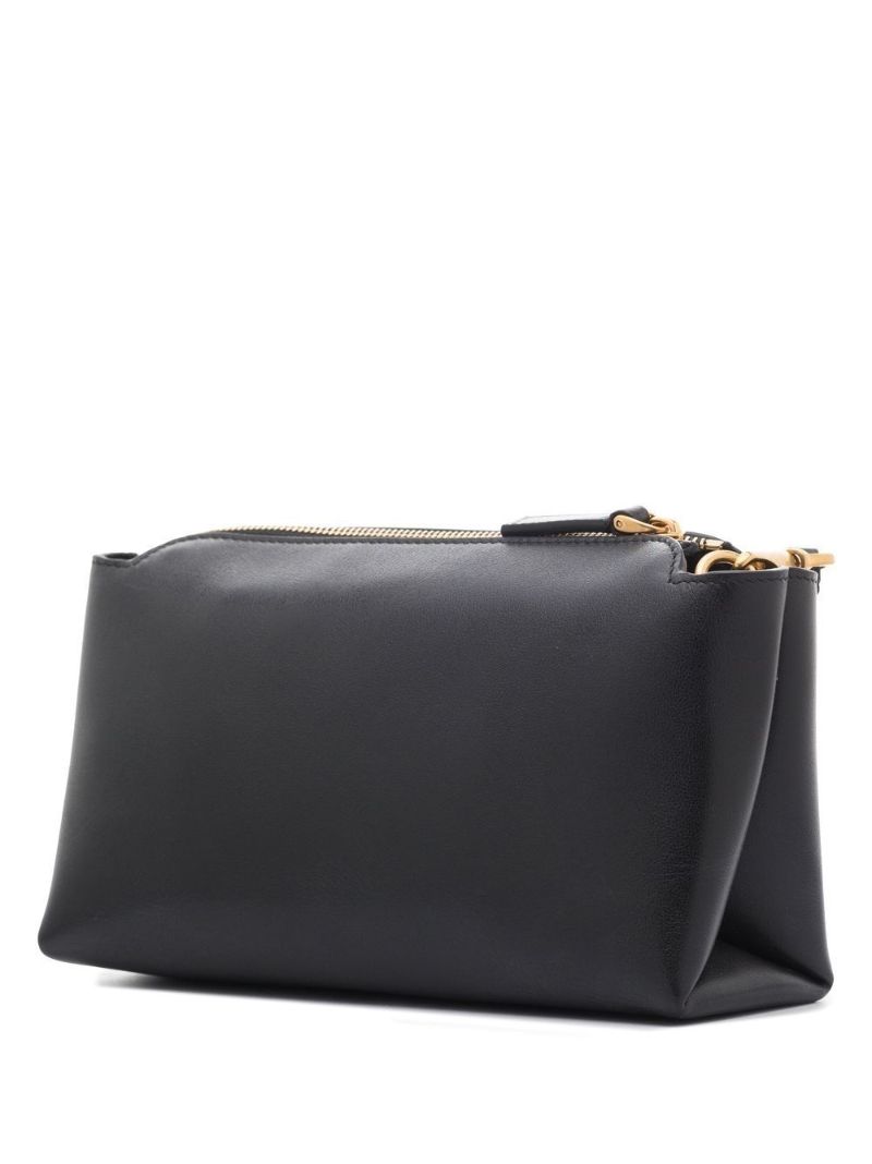 Black Vlogo Leather Pouch