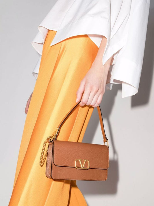 Brown Vlogo Signature Mini Leather Cross Body Bag