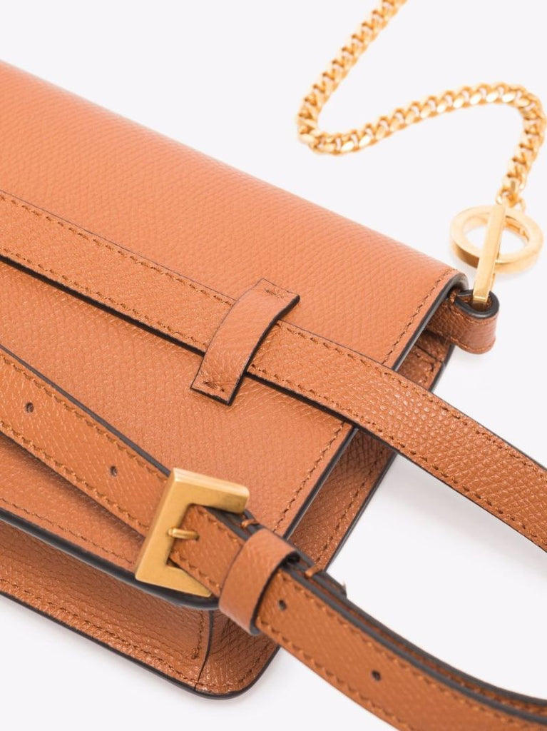 Brown Vlogo Signature Mini Leather Cross Body Bag