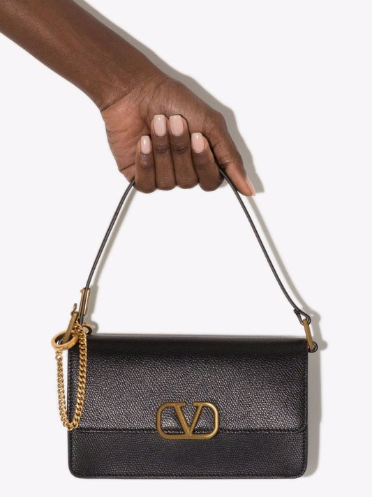 Black Vlogo Signature Mini Leather Cross Body Bag