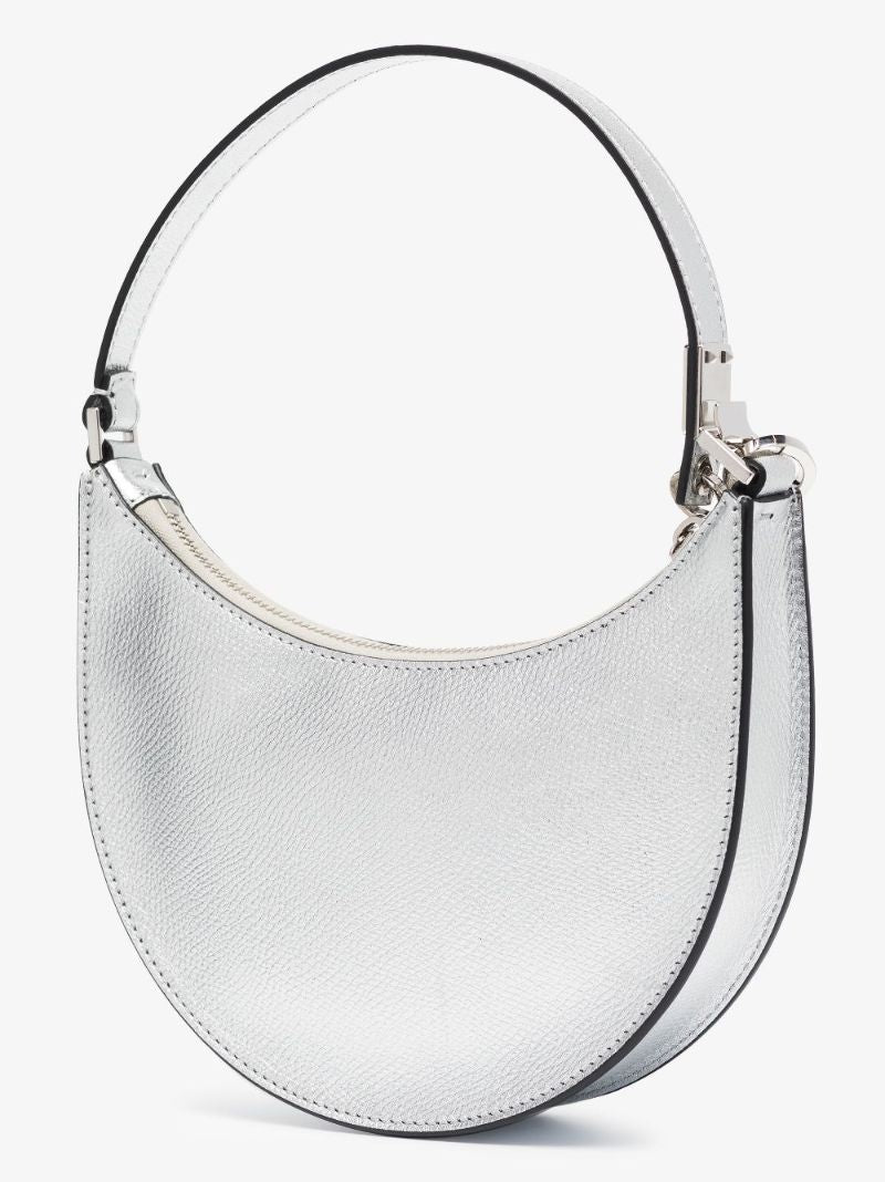 Silver Vlogo Signature Mini Leather Shoulder Bag
