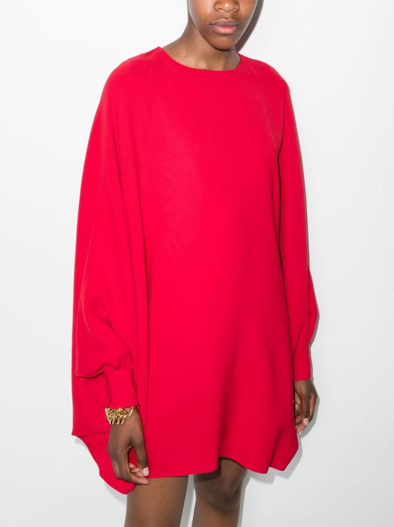 Batwing Sleeve Silk Mini Dress