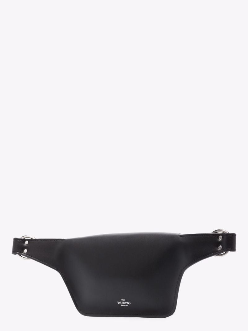 Black Vltn Leather Cross Body Bag