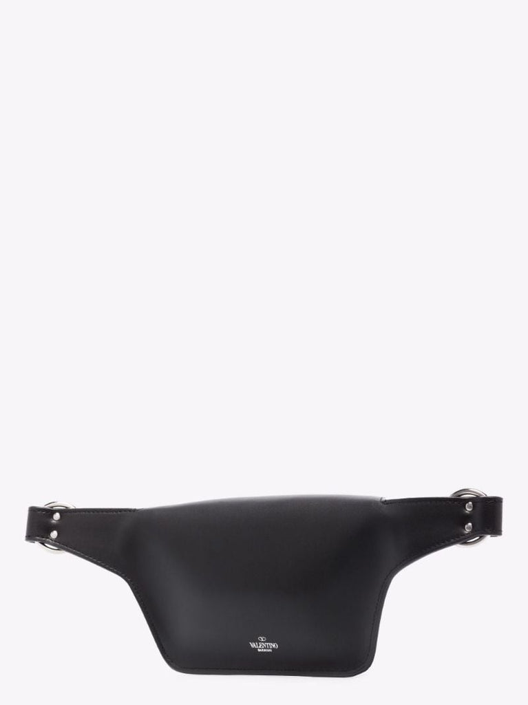 Black Vltn Leather Cross Body Bag