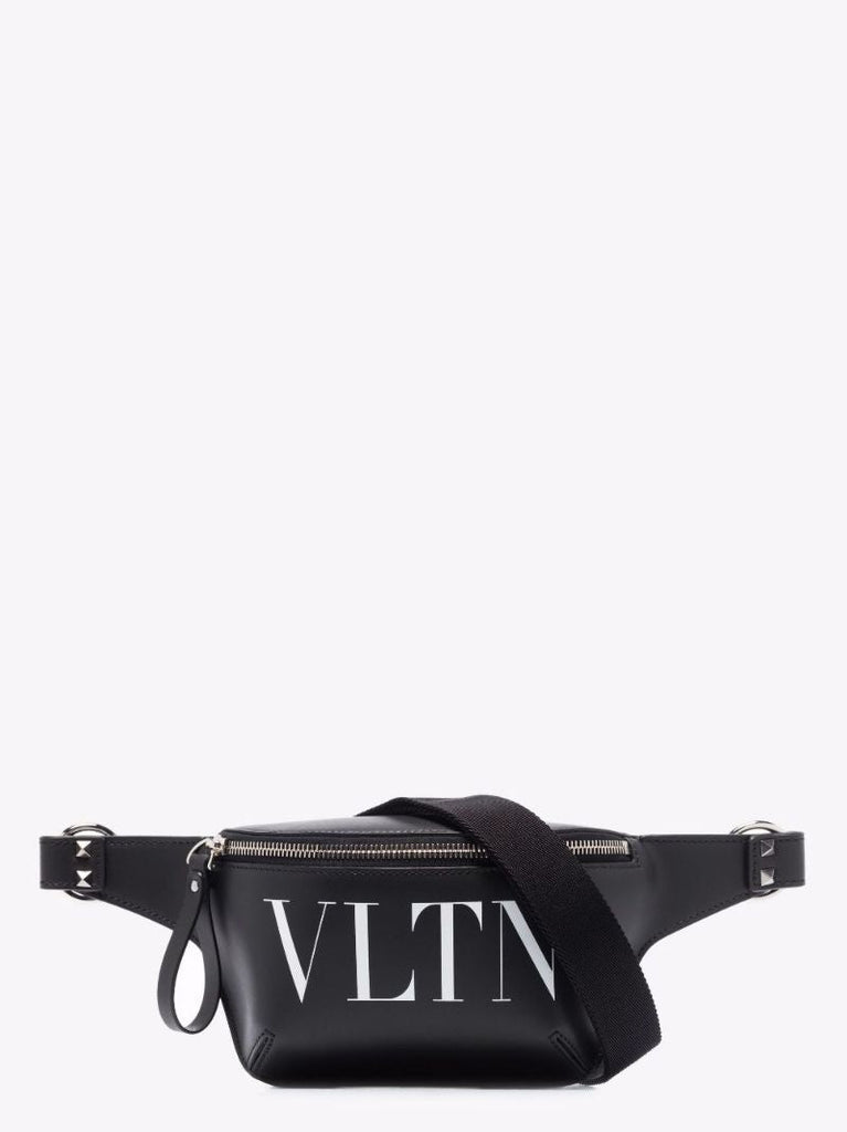 Black Vltn Leather Cross Body Bag
