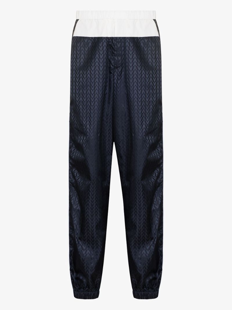 Blue Optical Valentino Jacquard Track Pants