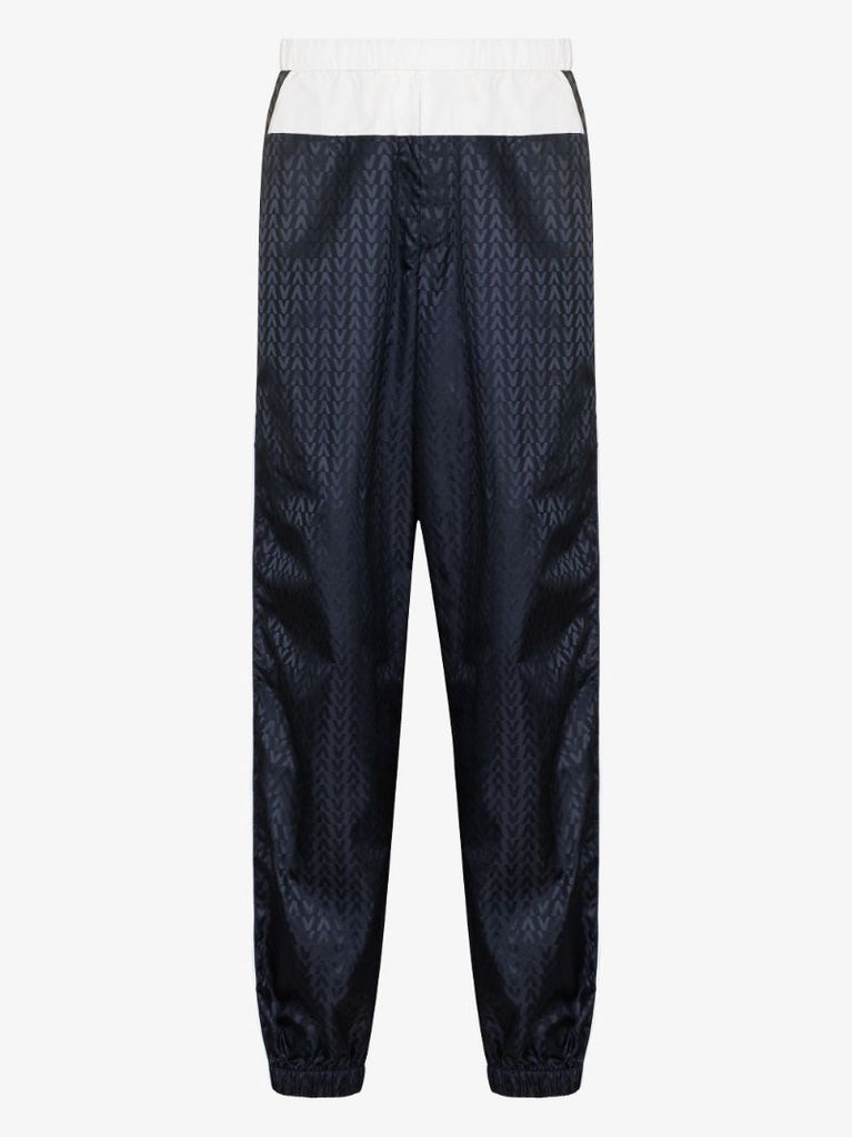 Blue Optical Valentino Jacquard Track Pants