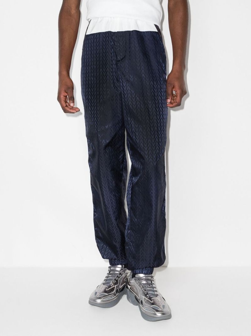 Blue Optical Valentino Jacquard Track Pants