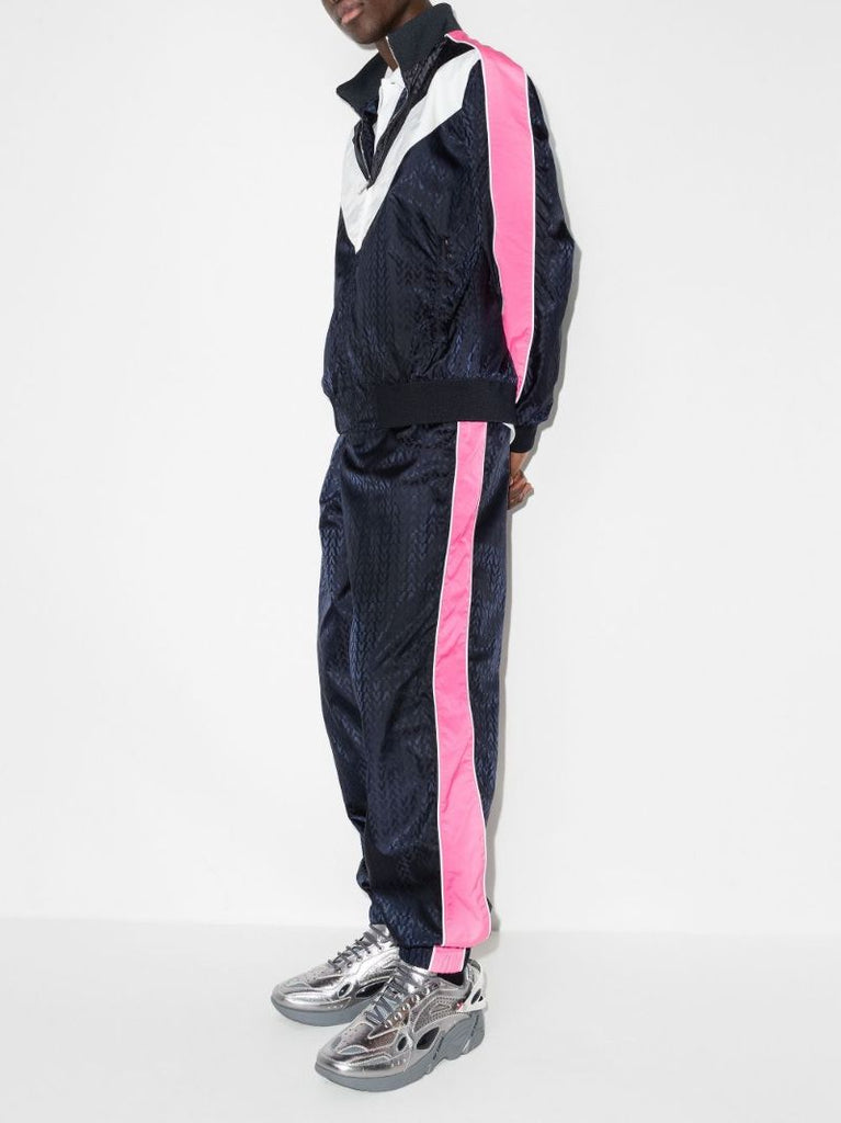 Blue Optical Valentino Jacquard Track Pants