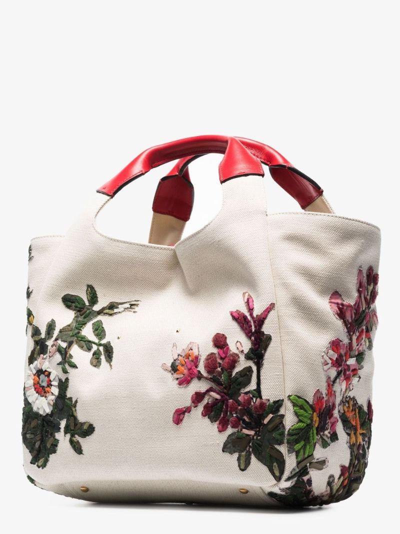Neutral Valentino Garavani Atelier Floral AppliquÃ_x0083_Â© Tote Bag