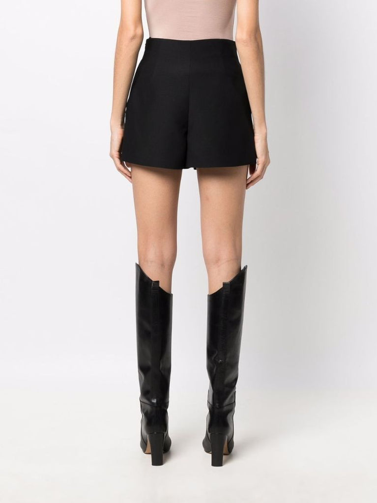 Black High-waisted Logo Shorts
