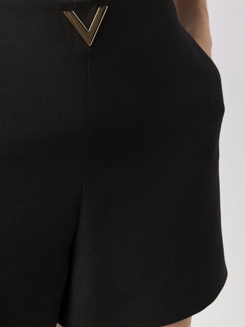 Black High-waisted Logo Shorts