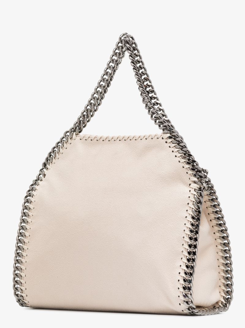 White Falabella Mini Faux Leather Tote Bag