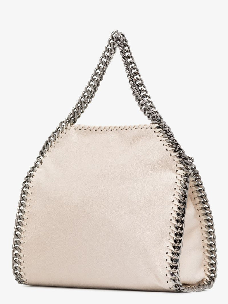 White Falabella Mini Faux Leather Tote Bag