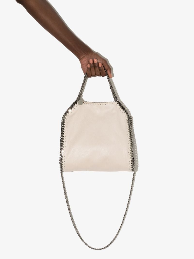 White Falabella Mini Faux Leather Tote Bag