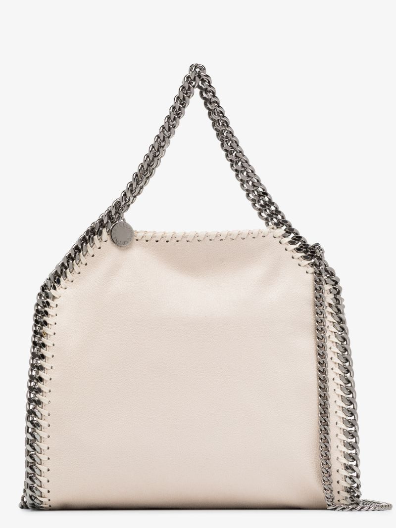 White Falabella Mini Faux Leather Tote Bag