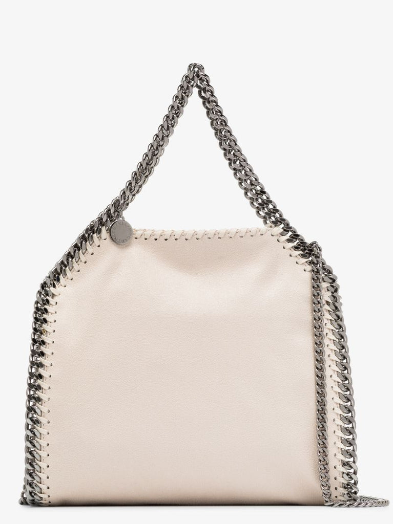 White Falabella Mini Faux Leather Tote Bag