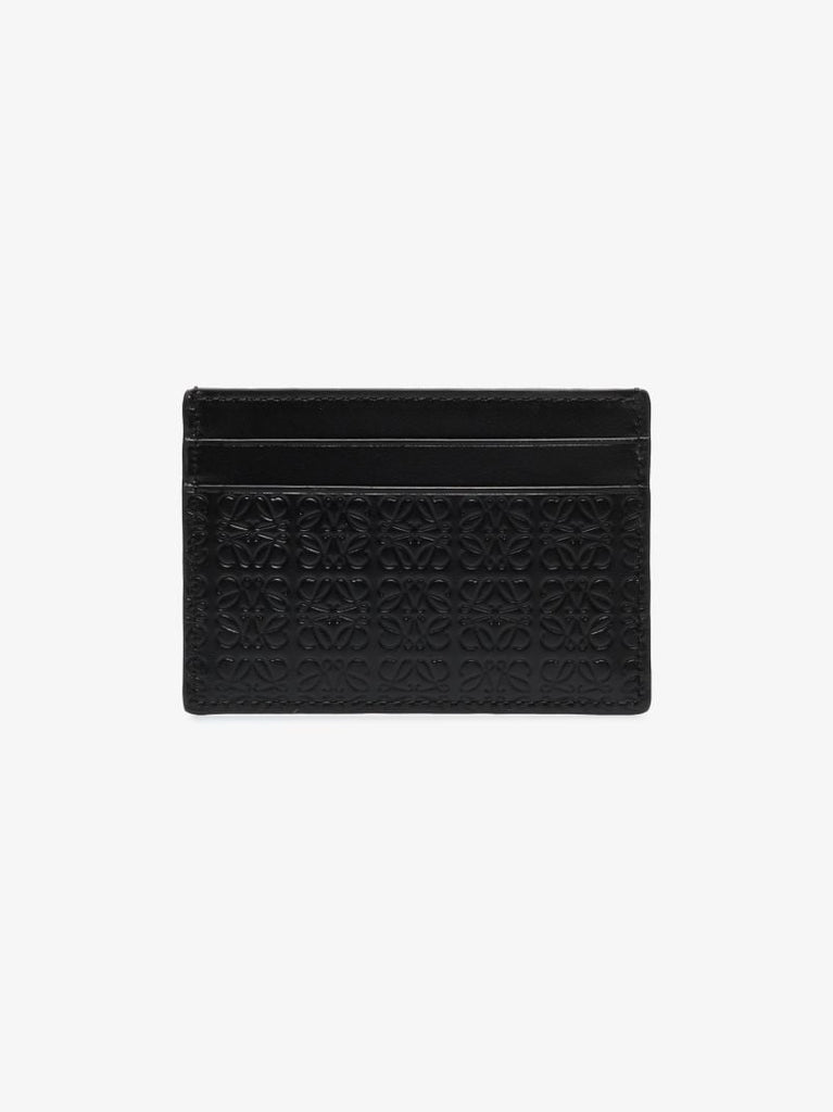 Black Repeat Anagram Leather Card Holder