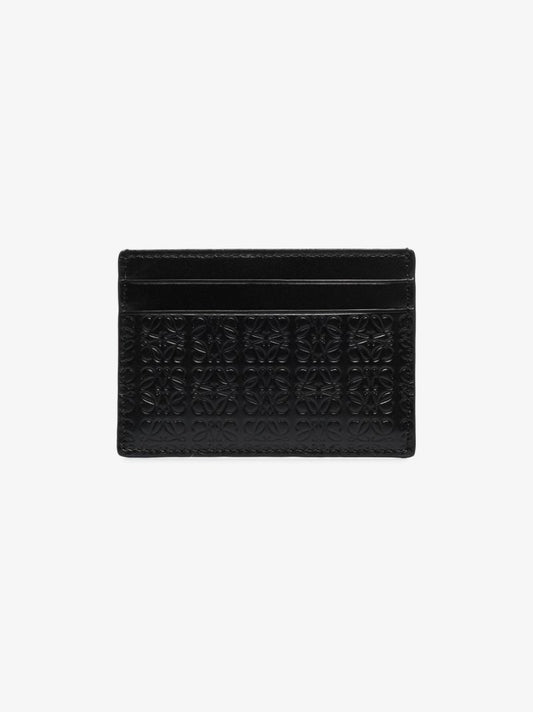 Black Repeat Anagram Leather Card Holder