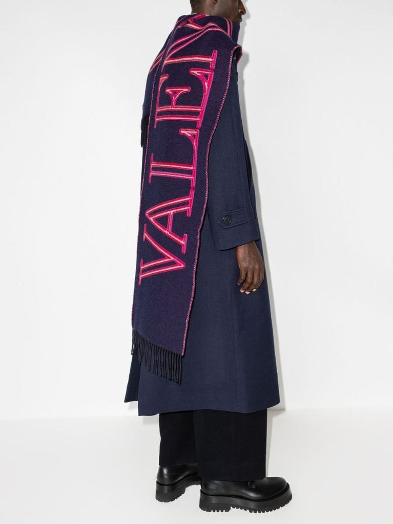 Purple Valentino Neon Universe Wool Scarf