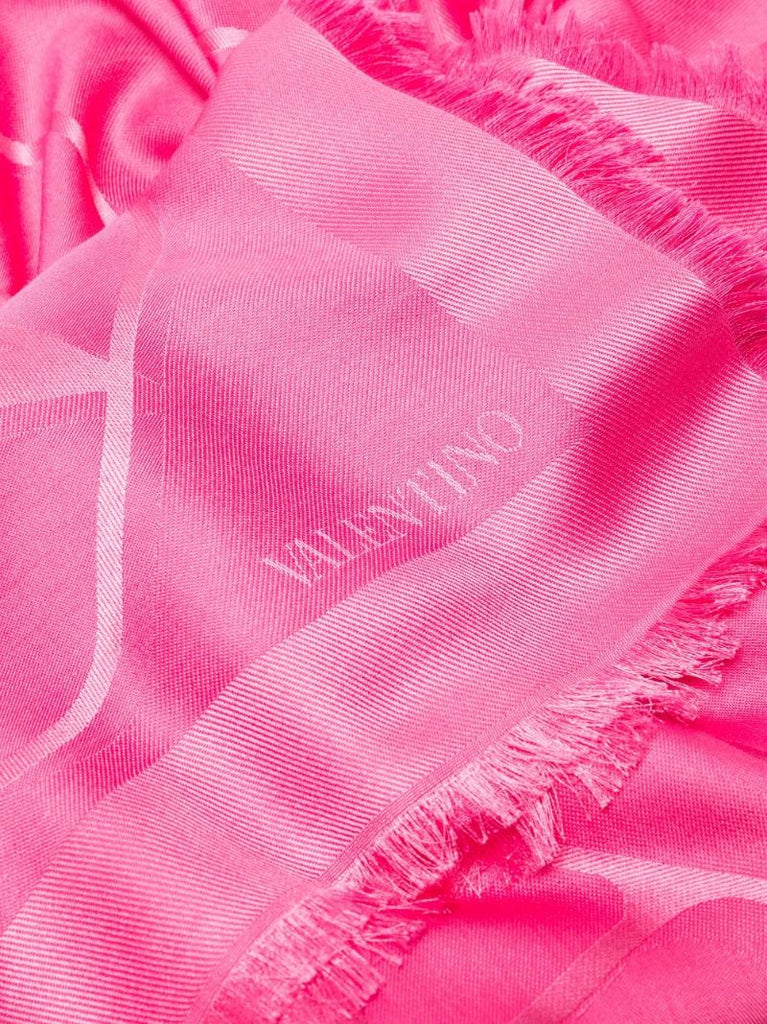 Pink Vlogo Signature Jacquard Scarf