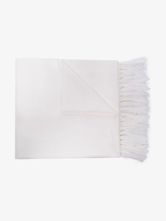 White Vlogo Signature Wool Scarf