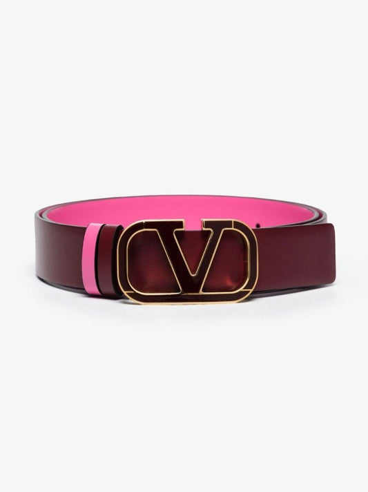 Red Vlogo Signature Reversible Leather Belt