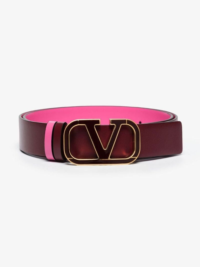 Red Vlogo Signature Reversible Leather Belt