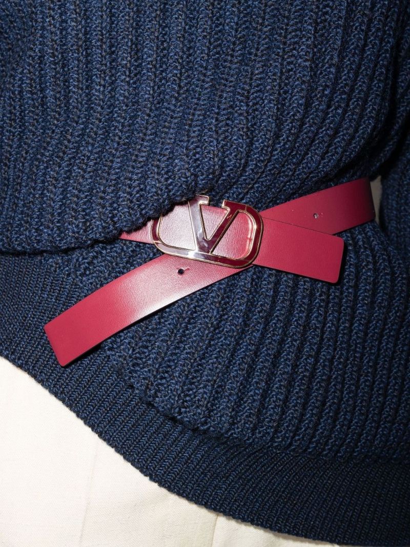 Red Vlogo Signature Reversible Leather Belt