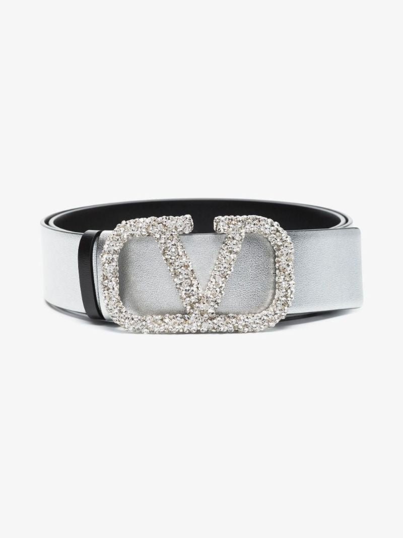 Silver Vlogo Reversible Belt