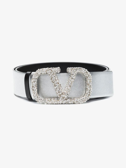 Silver Vlogo Reversible Belt
