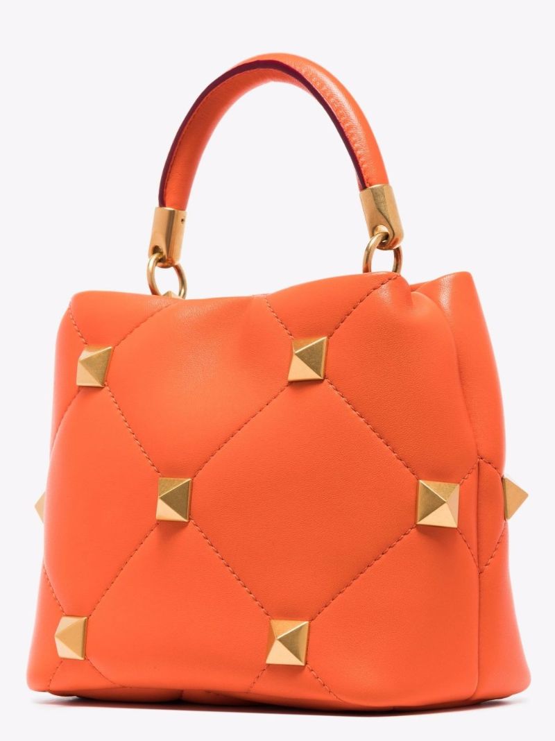 Orange the Handle Roman Stud Leather Shoulder Bag
