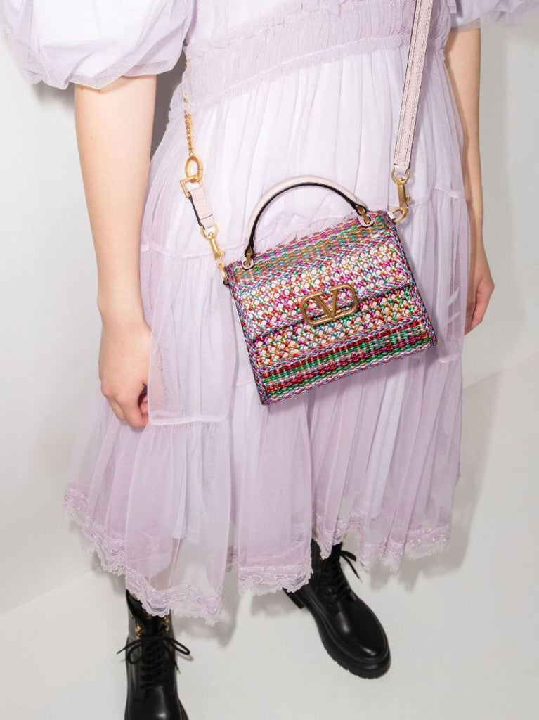 Pink Vsling Small Leather Shoulder Bag
