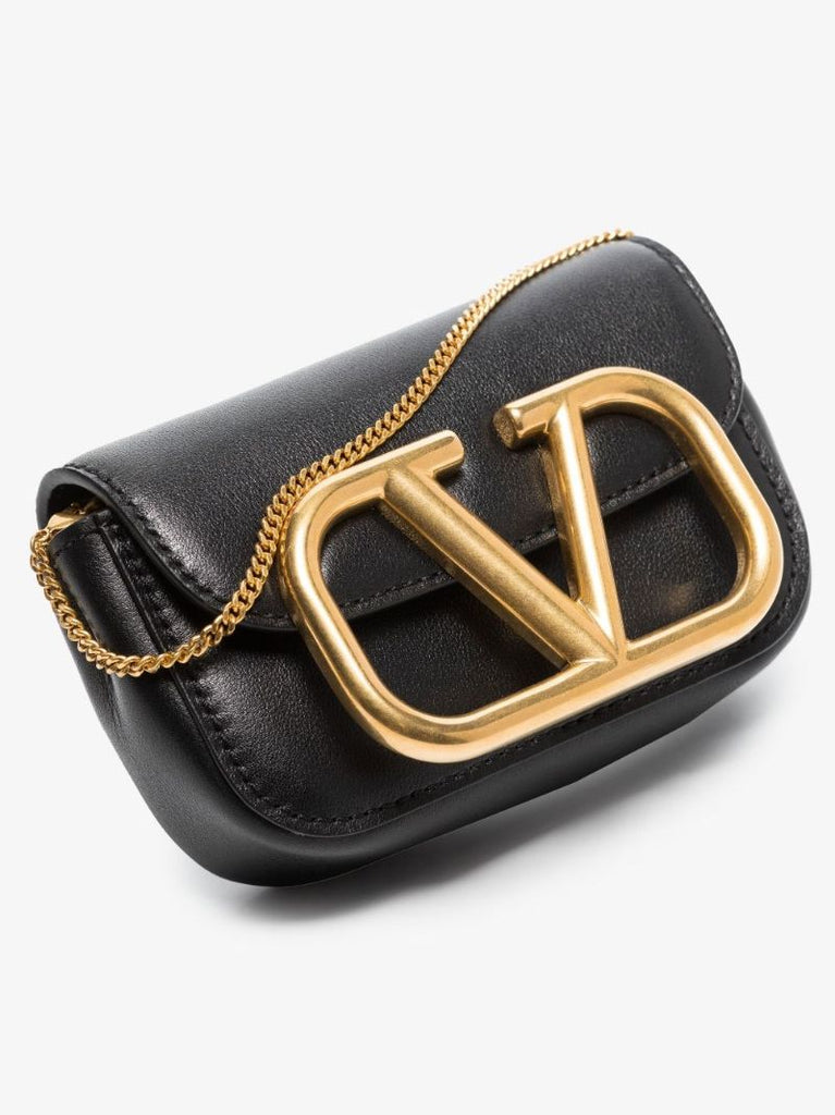 Black Supervee Leather Mini Bag