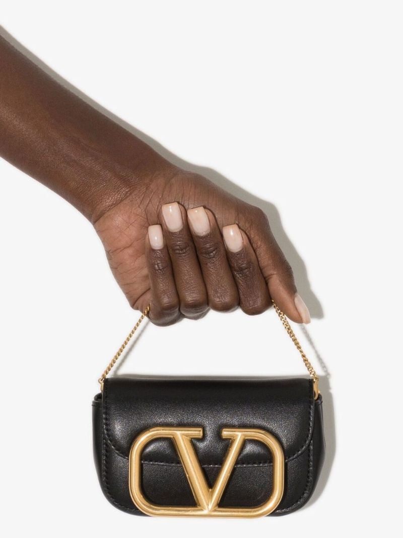 Black Supervee Leather Mini Bag