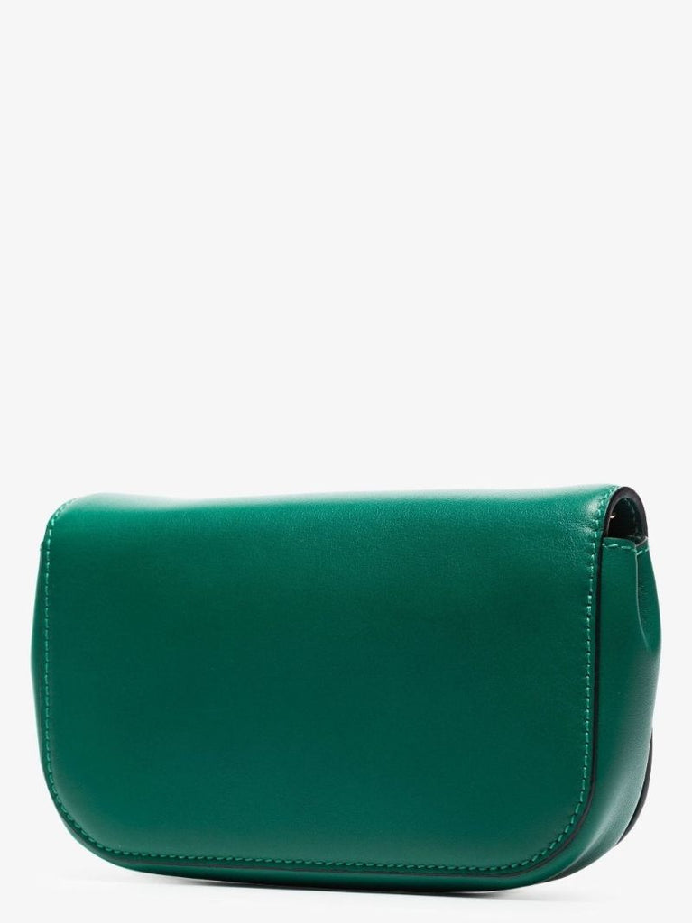 Green Vlogo Signature Leather Shoulder Bag
