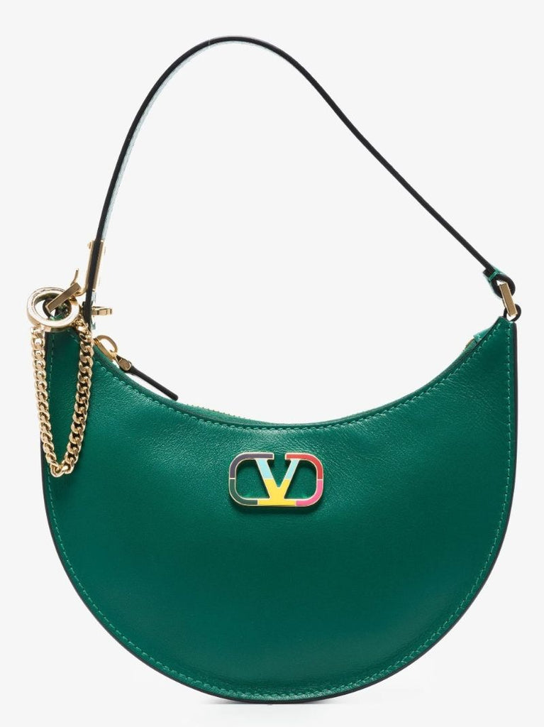 Green Hobo Leather Mini Bag