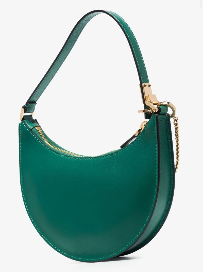Green Hobo Leather Mini Bag