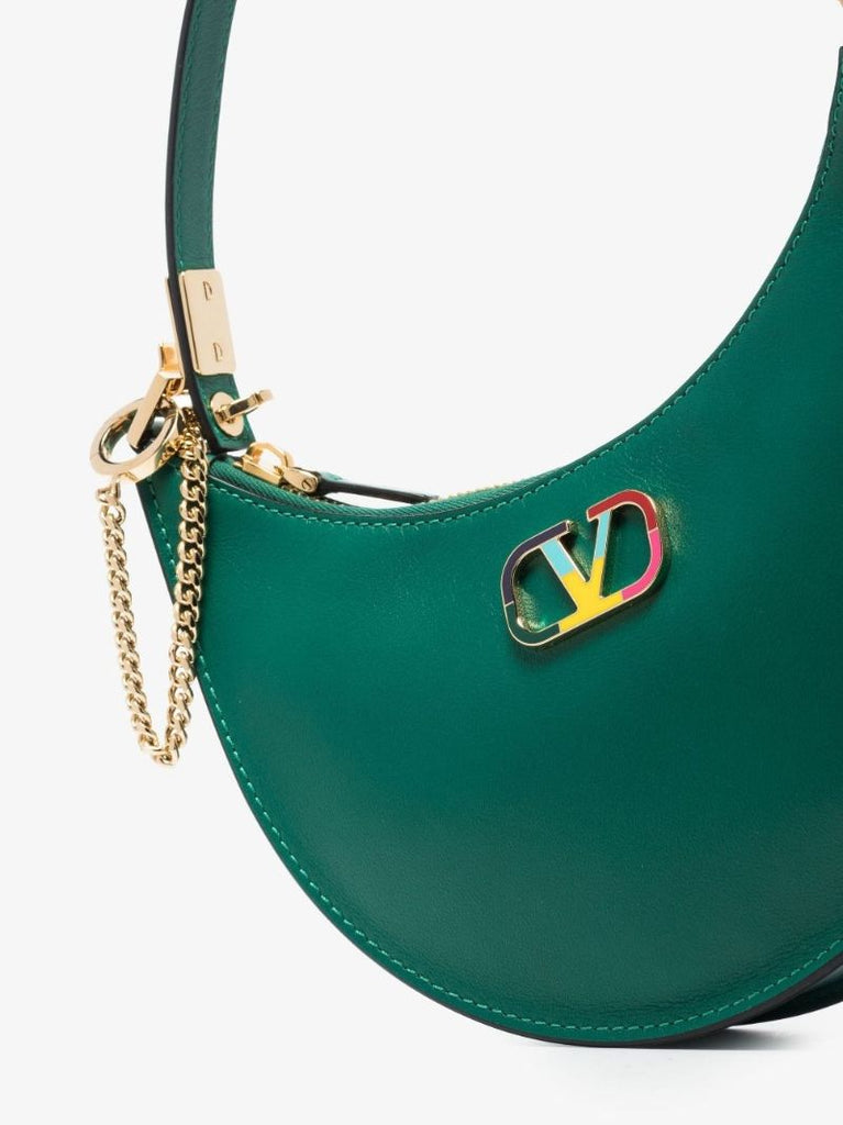 Green Hobo Leather Mini Bag