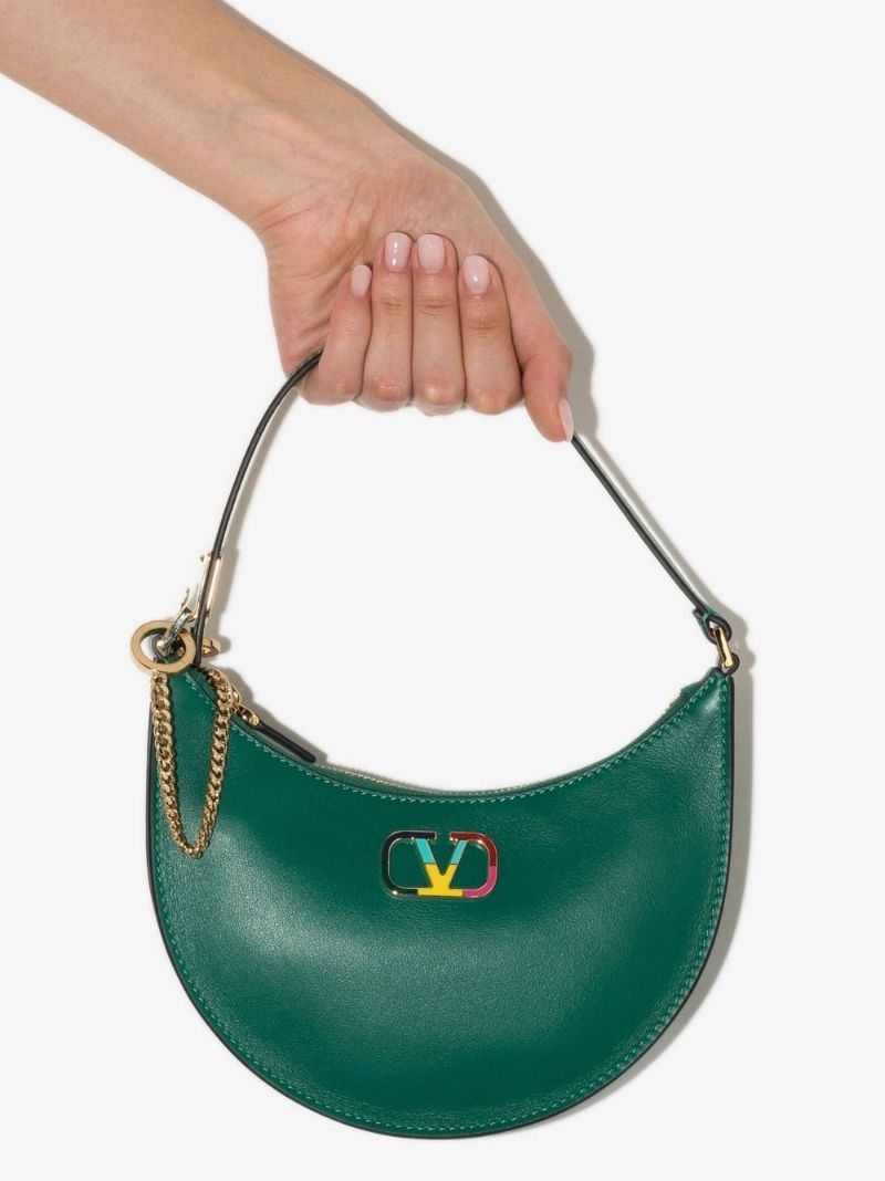 Green Hobo Leather Mini Bag