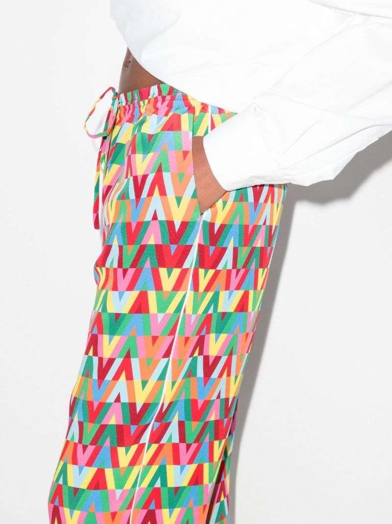 V Optical Silk CrÃ_x0083_Âªpe De Chine Trousers