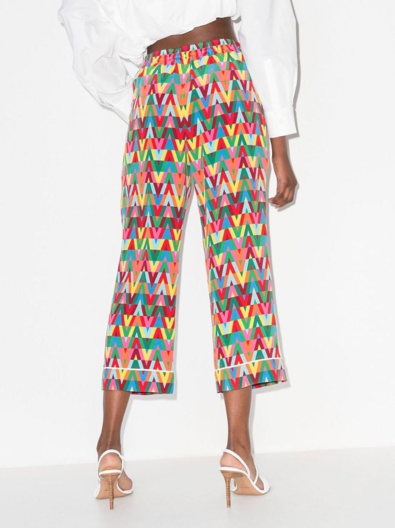 V Optical Silk CrÃ_x0083_Âªpe De Chine Trousers