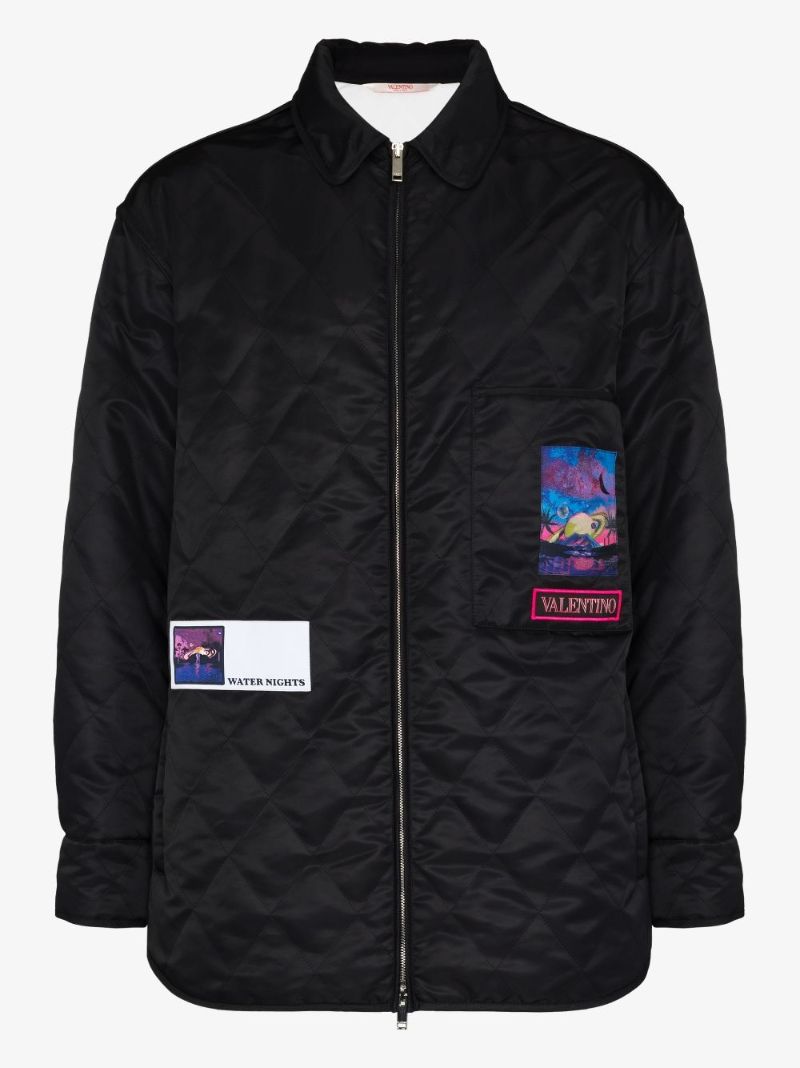 Black Valentino Neon Universe Quilted Jacket