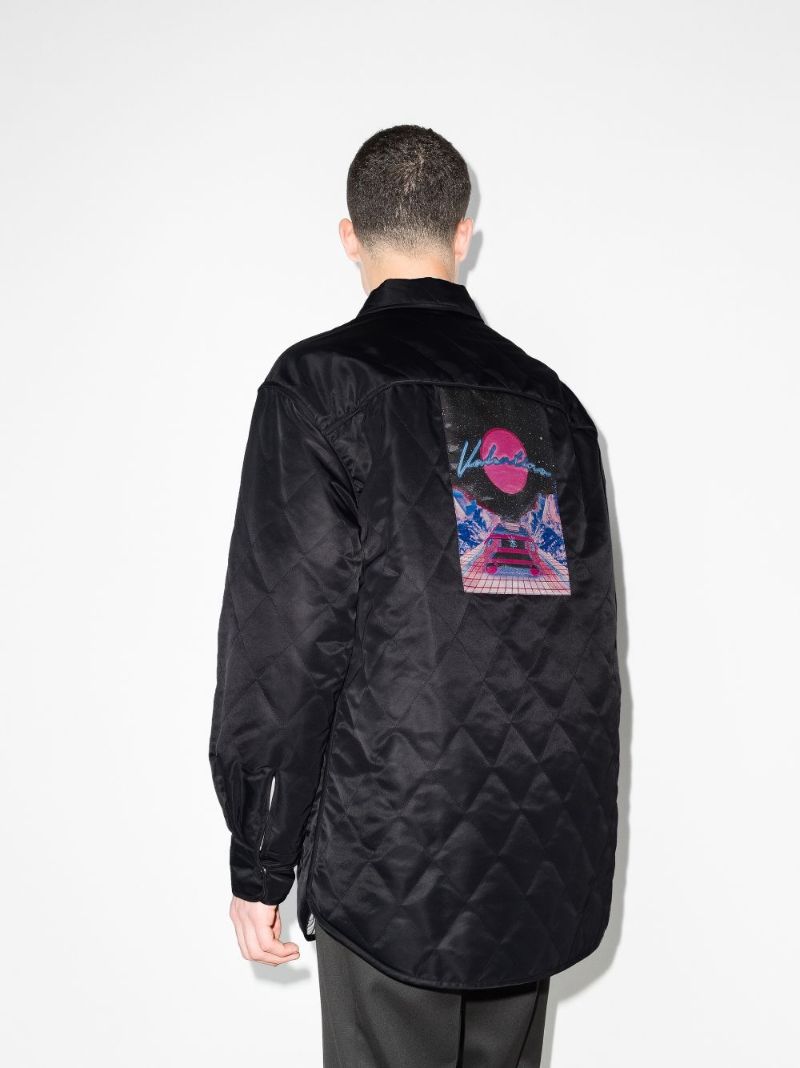 Black Valentino Neon Universe Quilted Jacket