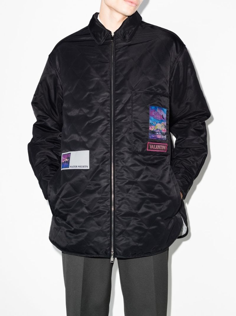 Black Valentino Neon Universe Quilted Jacket