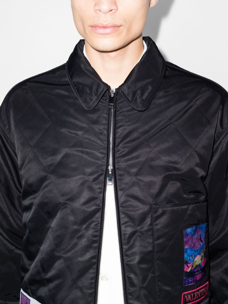 Black Valentino Neon Universe Quilted Jacket