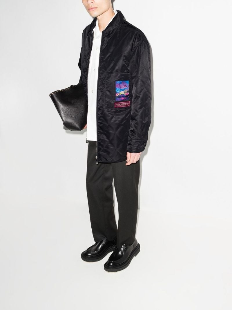 Black Valentino Neon Universe Quilted Jacket