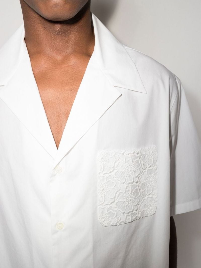 White Logo Print Cotton Shirt